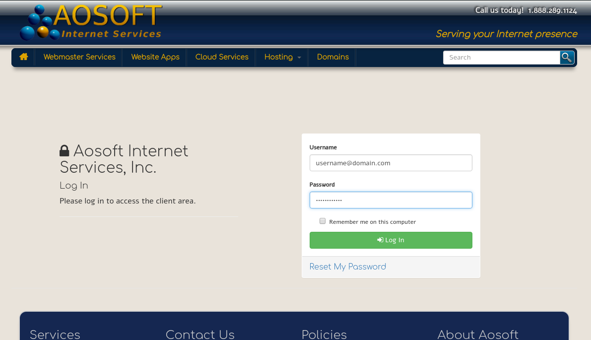 Log in to Ausoft Billing Interface